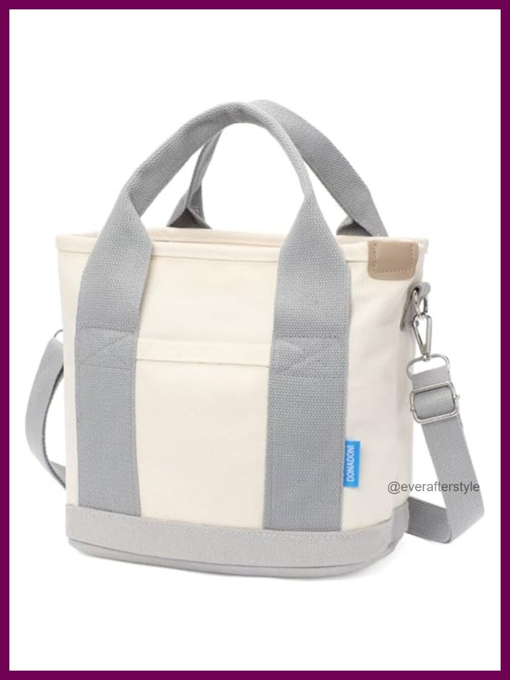 Canvas Tote Bag Crossbody Multi-Pocket Mini Shoulder Satchel Work Travel